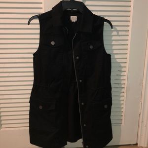 Jean sleeveless jacket